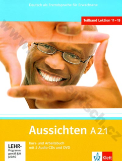 Aussichten A2.1 - nemecká učebnica s pracovným zošitom vr. 2 audio-CD a 1 DVD