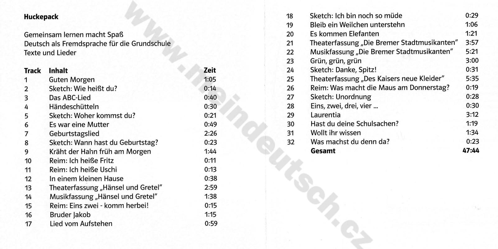 Huckepack - Gemeinsam lernen macht Spaß - audio-CD